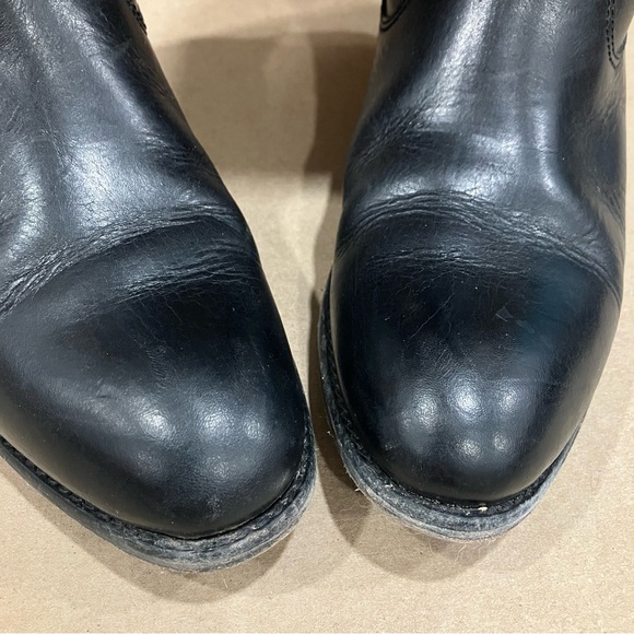 The Frye Company 76976 Black Leather Riding Harness Tall Boots Lindsay Plate 7 - Picture 7 of 16